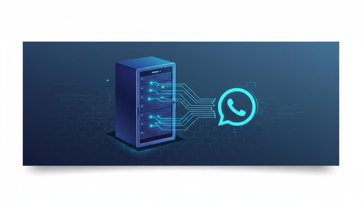 Ilustração técnica representando tecnologia relacionado a Evolution API: Deploy Rápido em VPS Brasil Starter incluindo Wha...