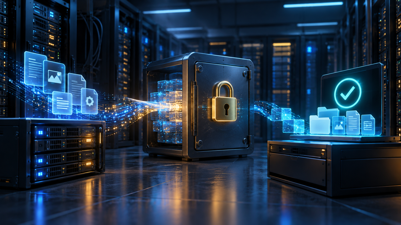 Ilustração técnica sobre Segurança SSH em Linux: backup e restauração verificável