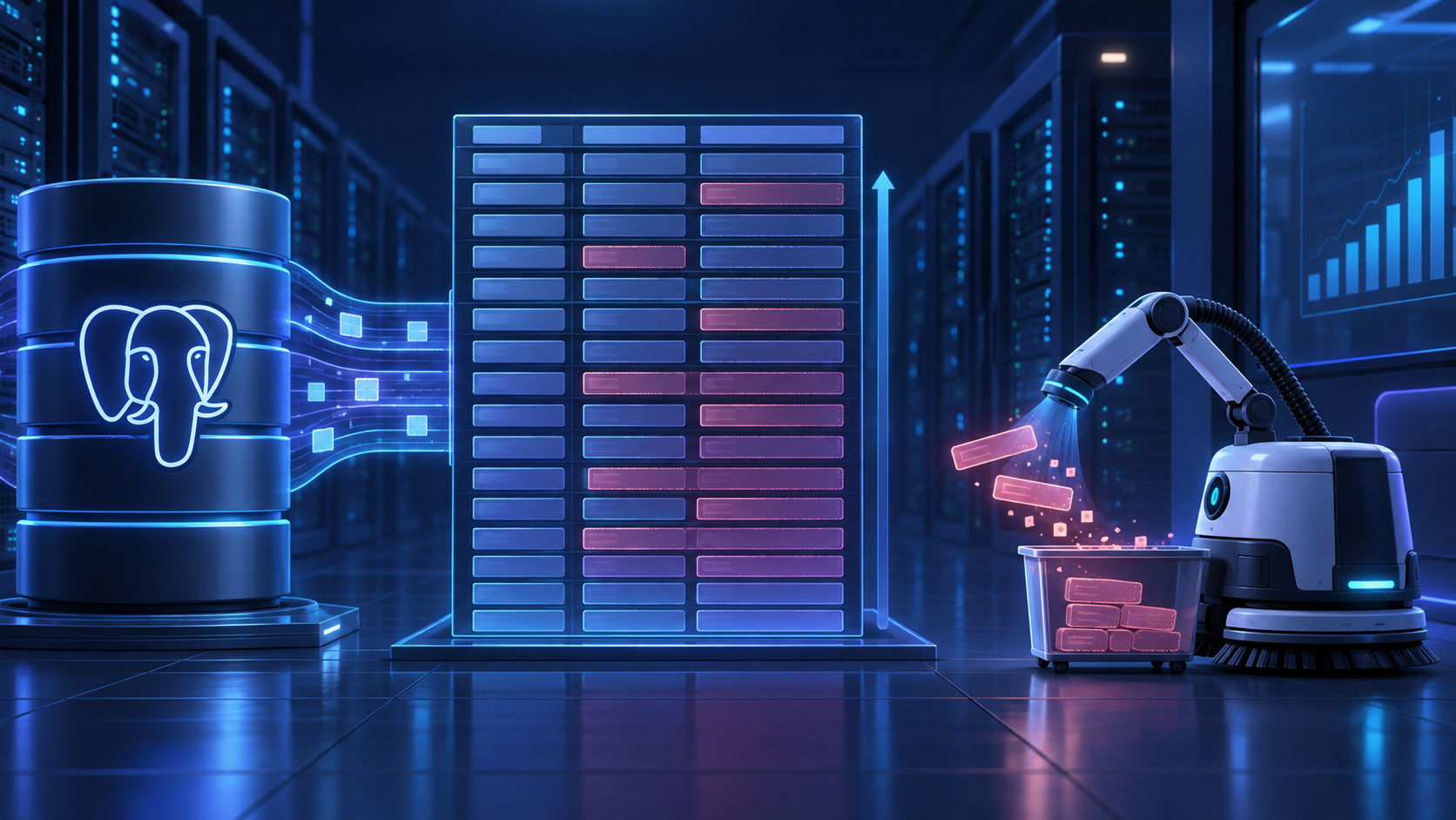 Ilustração técnica sobre PostgreSQL Autovacuum: Ache a Tabela que Cresce