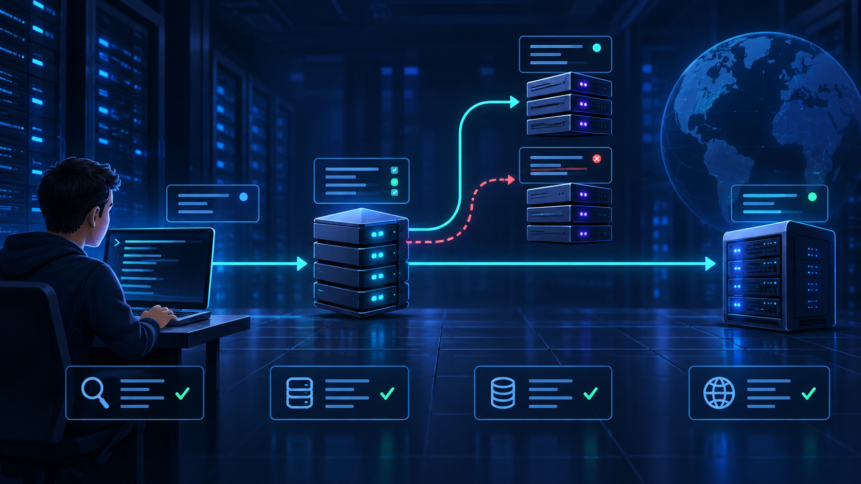 Ilustração técnica sobre Segurança SSH em Linux: diagnóstico de falhas por camadas