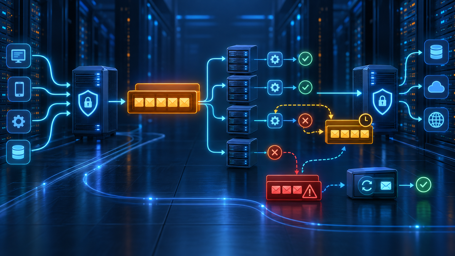 Ilustração técnica sobre Evolution API em VPS: logs, alertas e observabilidade