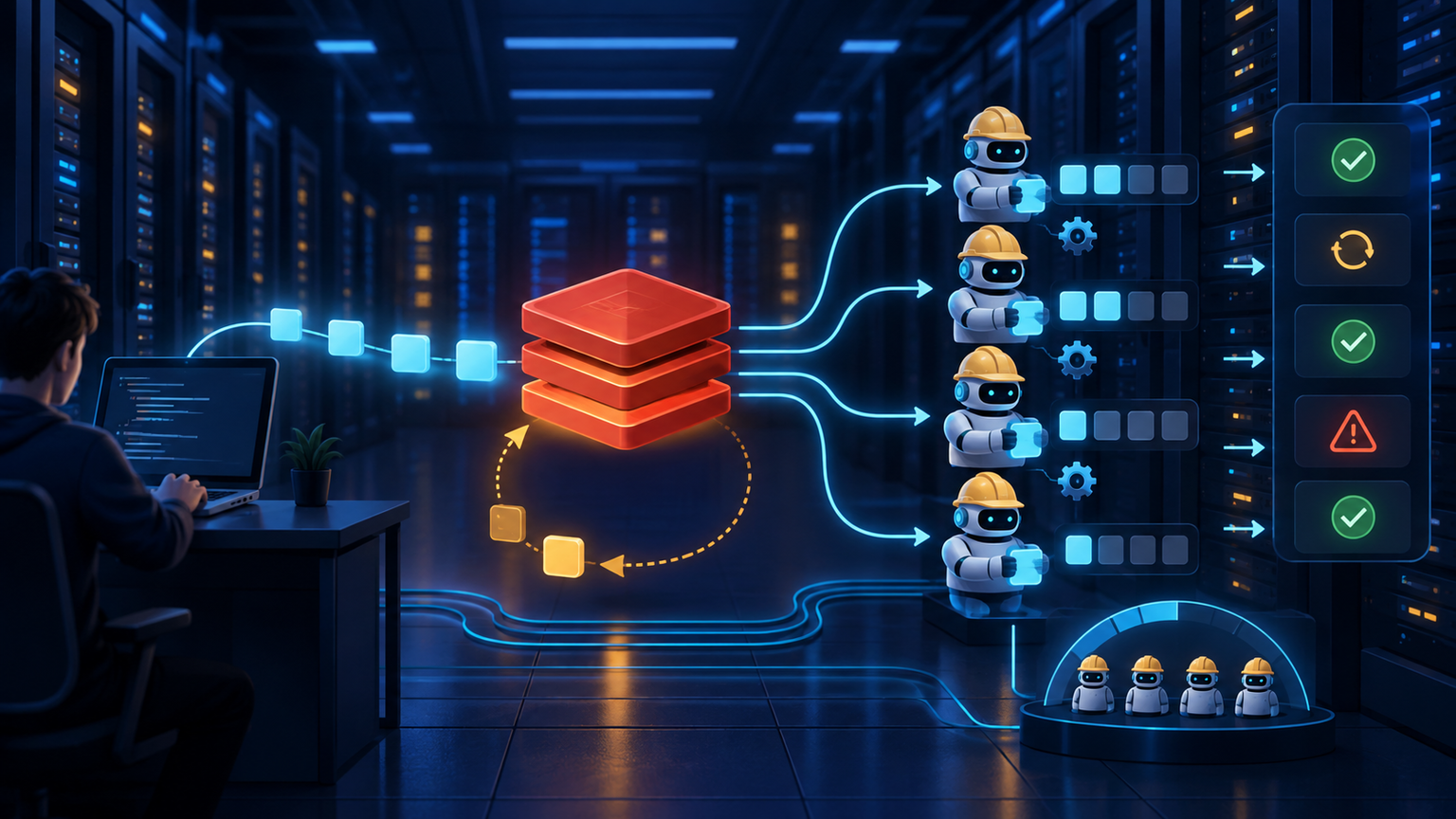 Ilustração técnica sobre Evolution API em VPS: proxy reverso e HTTPS