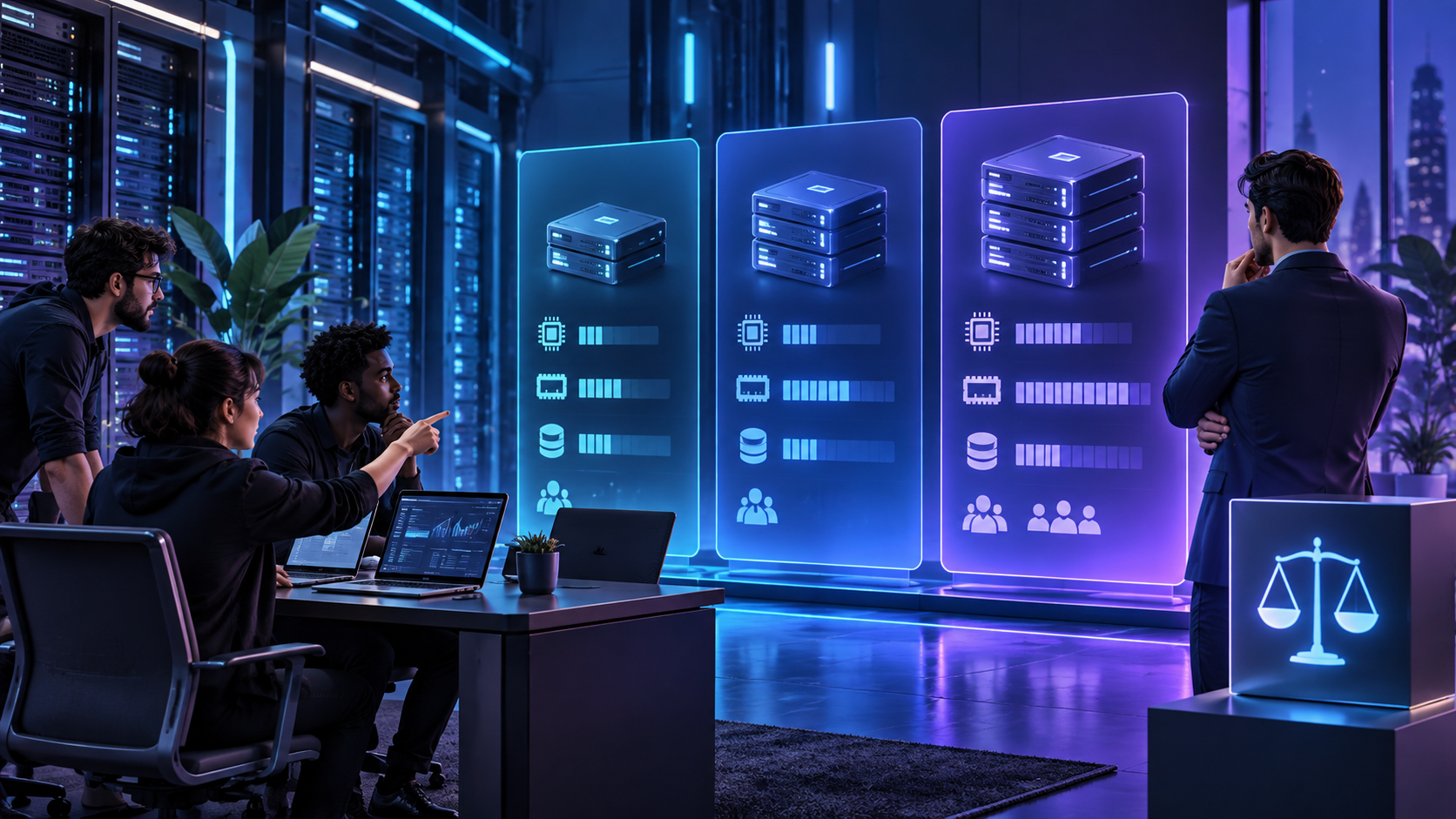 Ilustração técnica sobre VPS para agência: como dimensionar clientes e ambientes