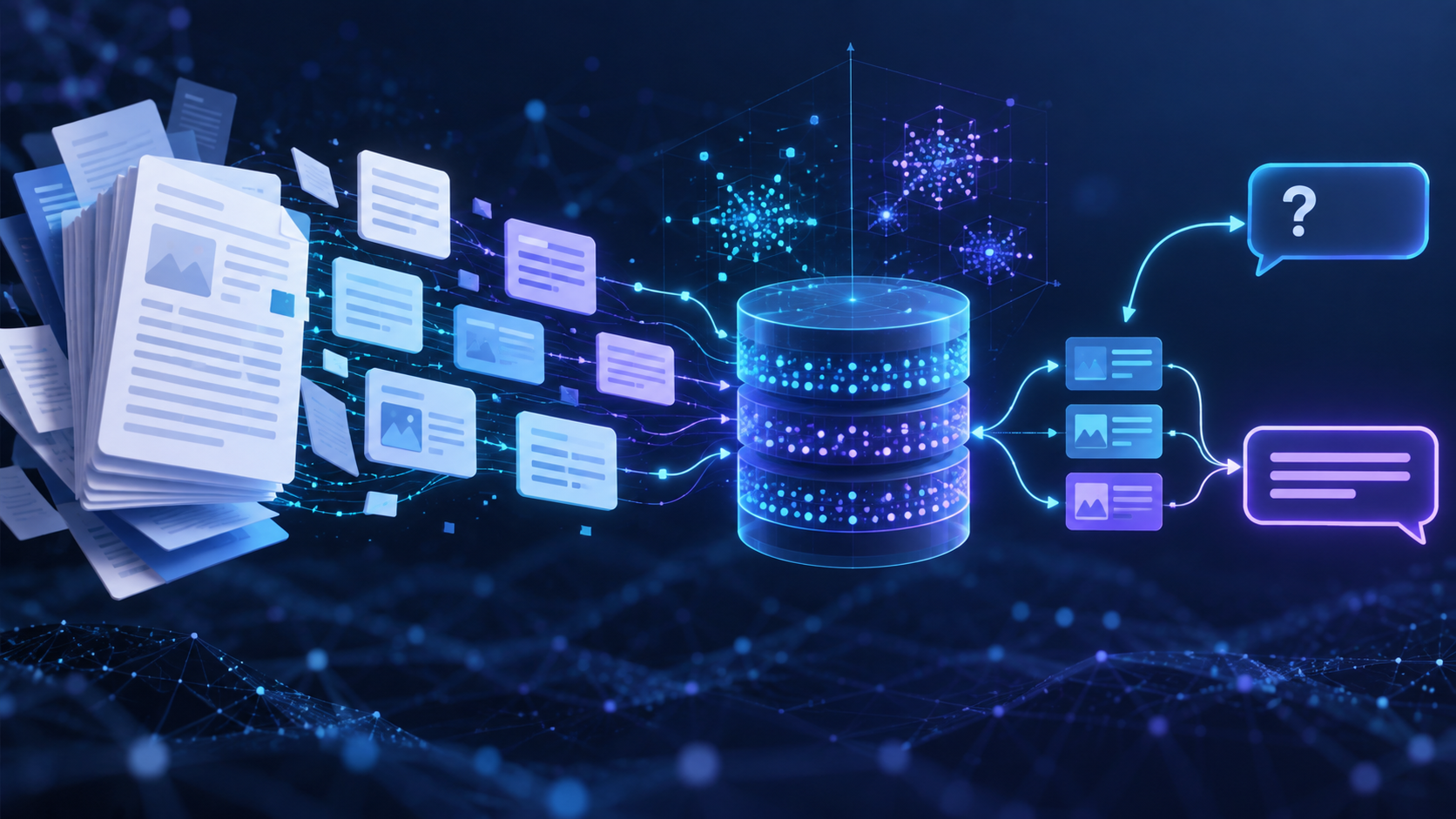 Ilustração técnica sobre RAG: como dividir documentos para um vector database