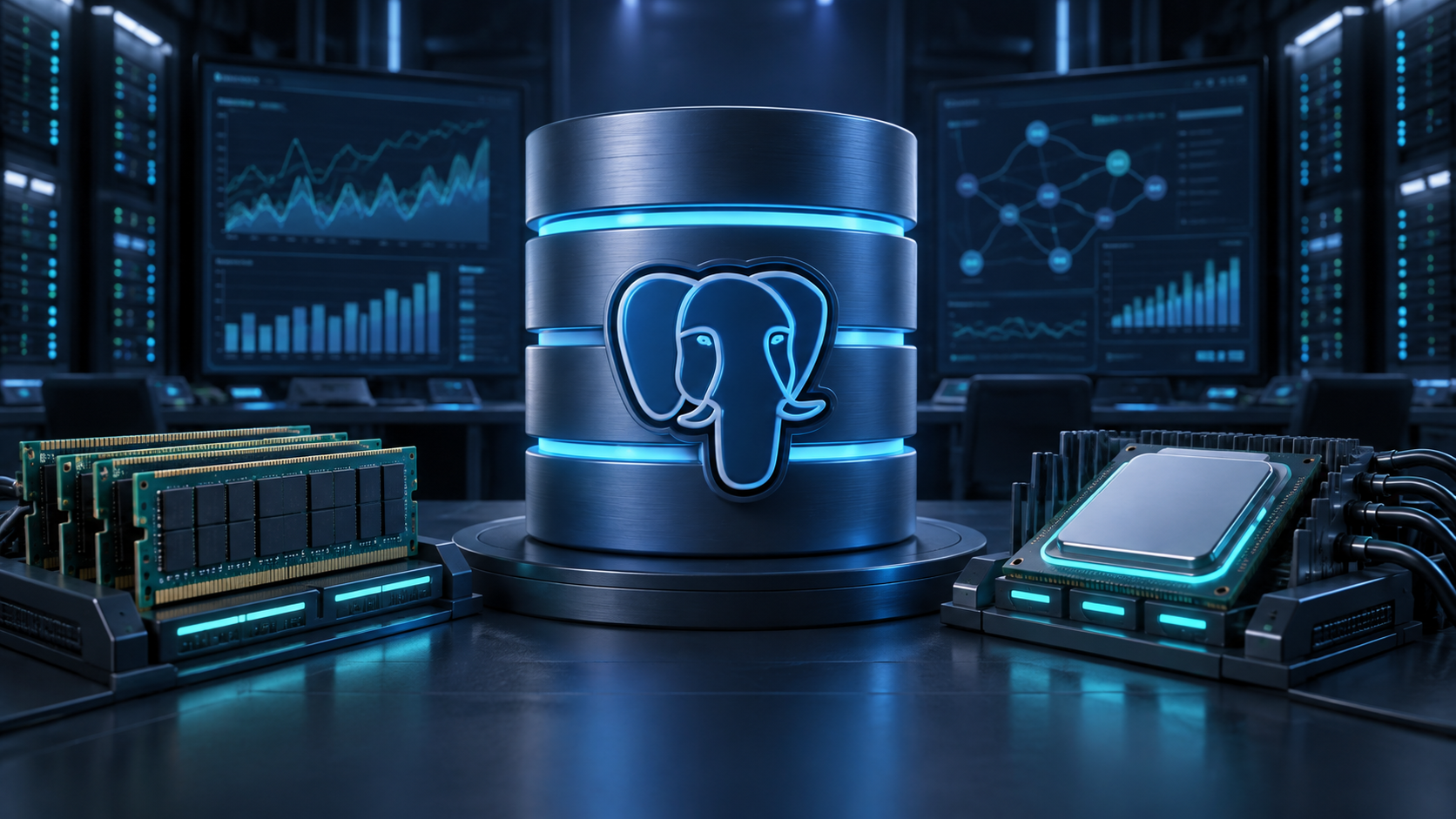 Ilustração técnica sobre configurar PostgreSQL em VPS em uma VPS