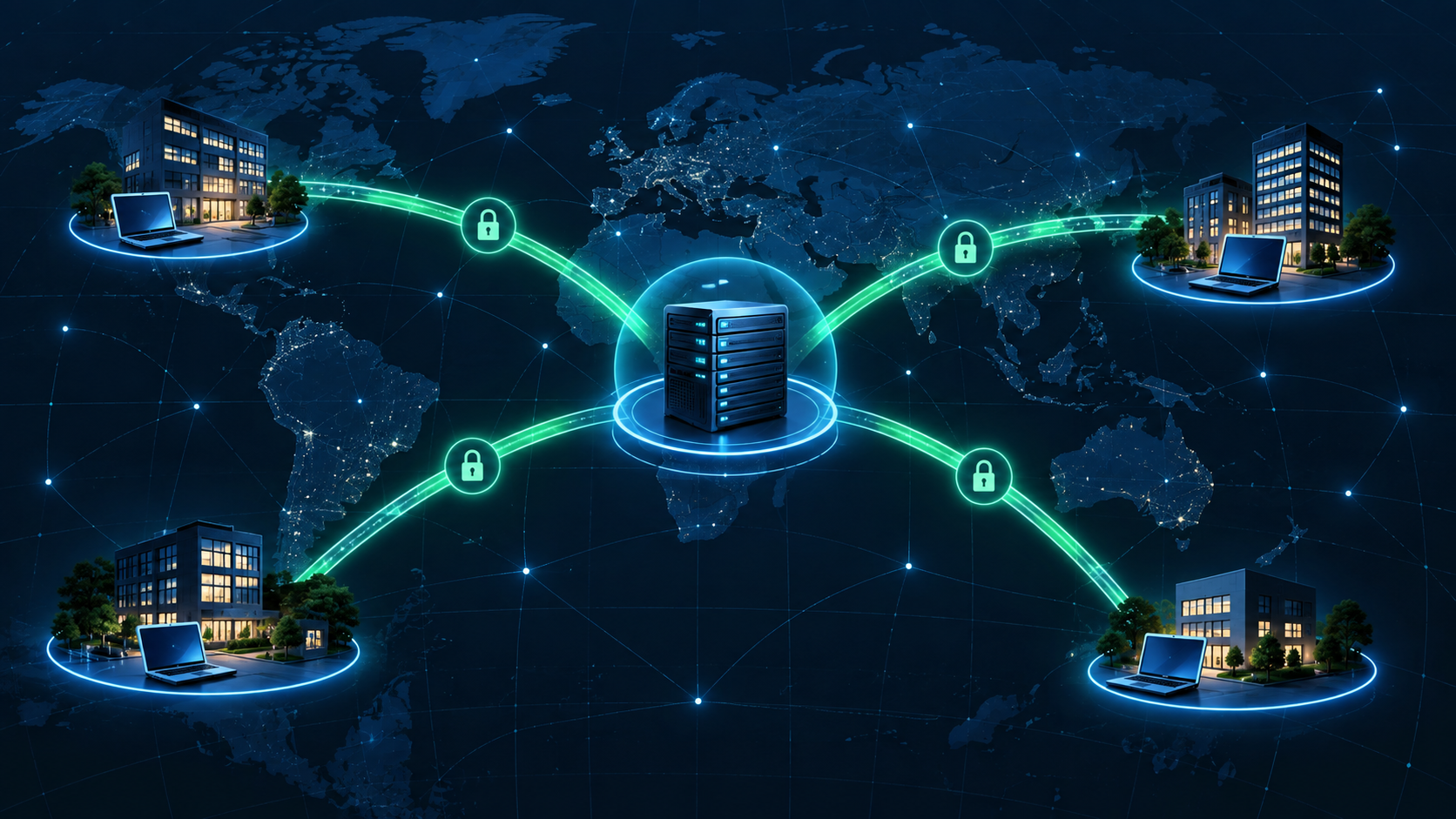Ilustração técnica sobre WireGuard no VPS em uma VPS