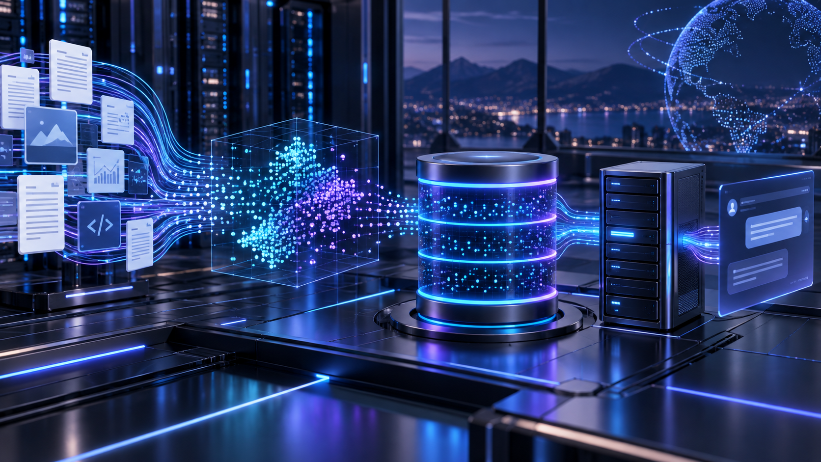 Ilustração técnica sobre Qdrant em VPS em uma VPS