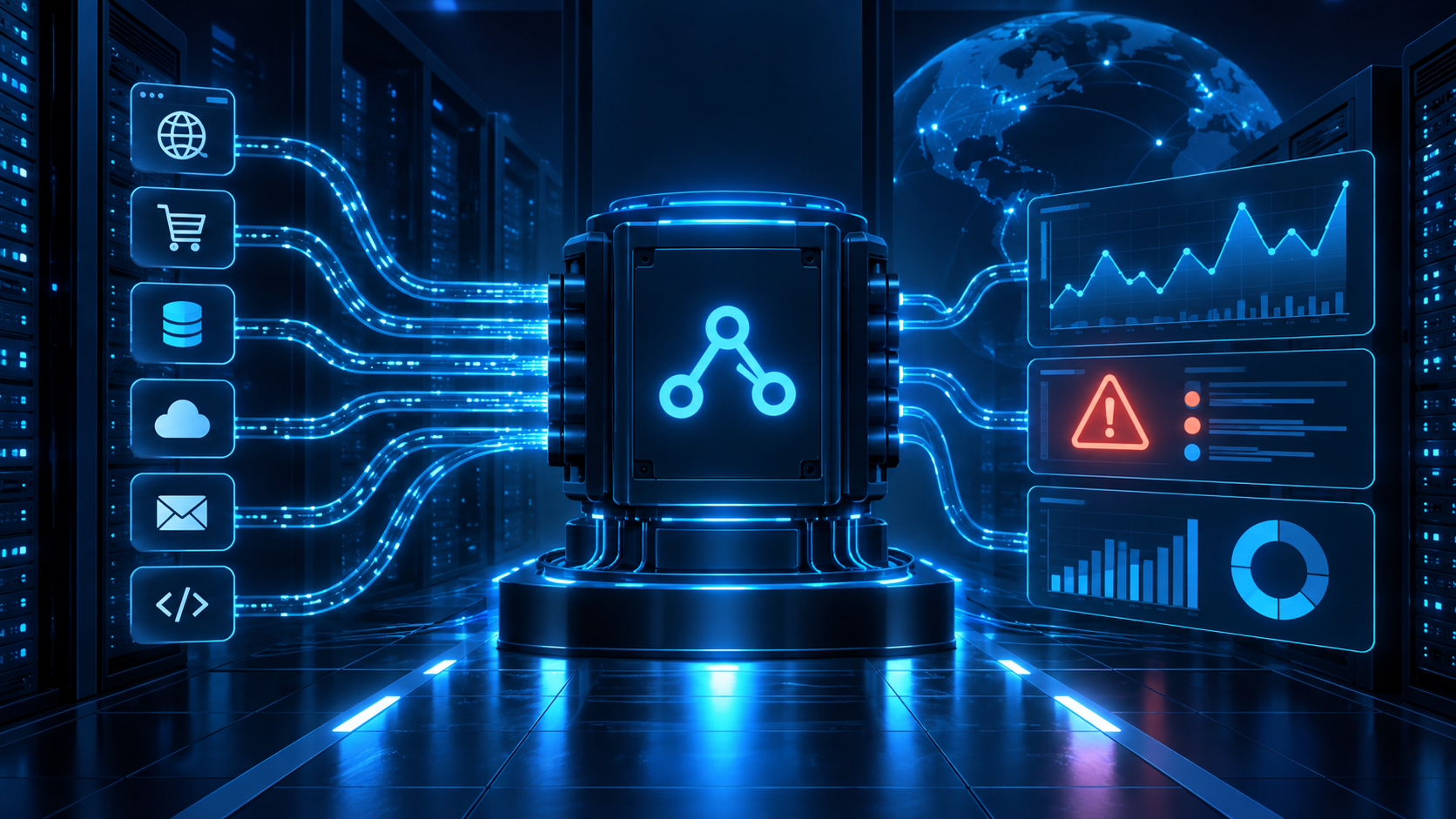 Ilustração sobre n8n com webhooks: logs, alertas e observabilidade