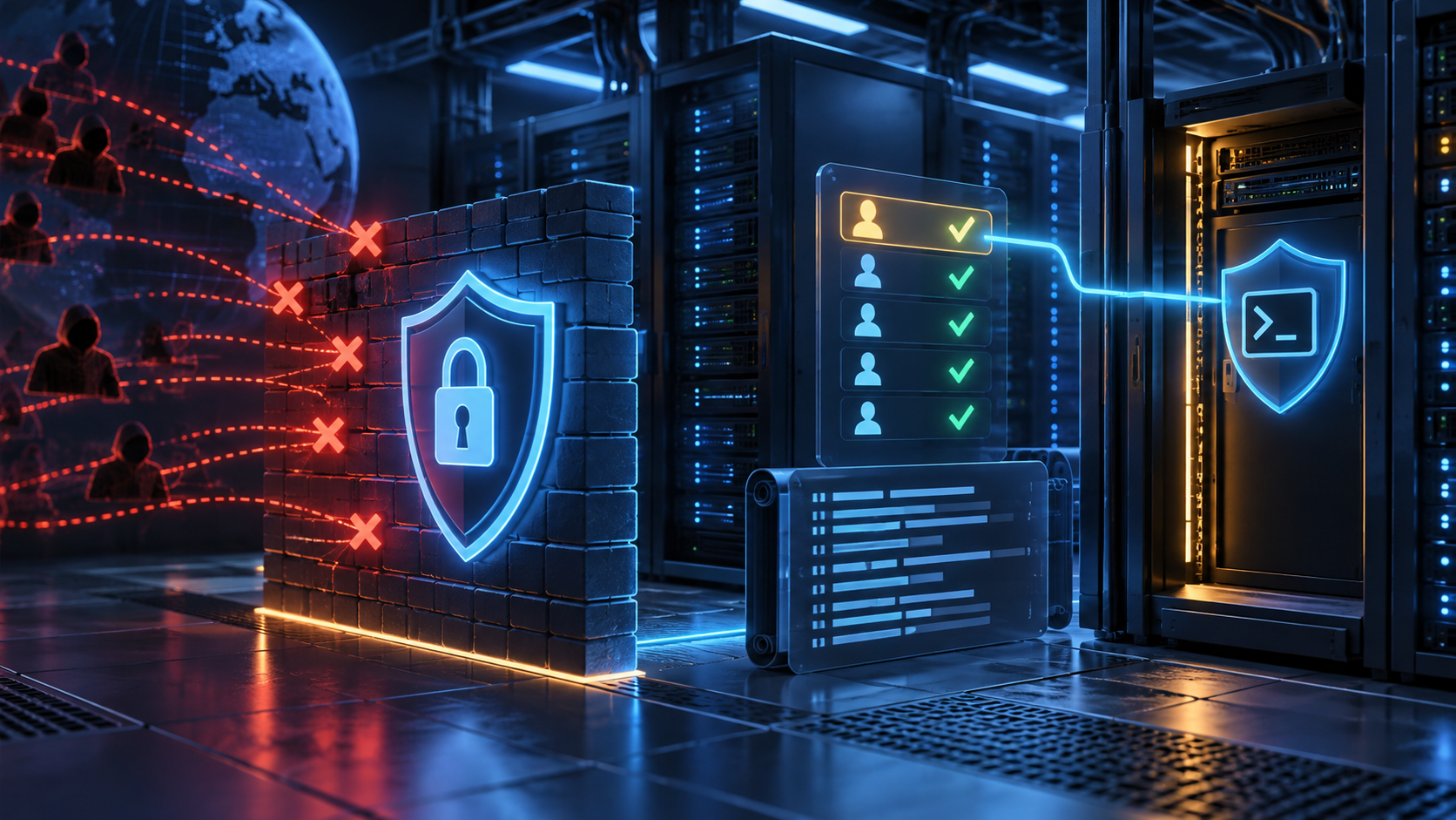 Ilustração técnica sobre Fail2ban no SSH: Banir Ataques sem Bloquear Você