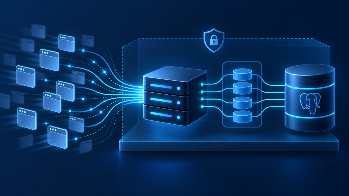 Ilustração técnica sobre PgBouncer no PostgreSQL: conexões sob controle