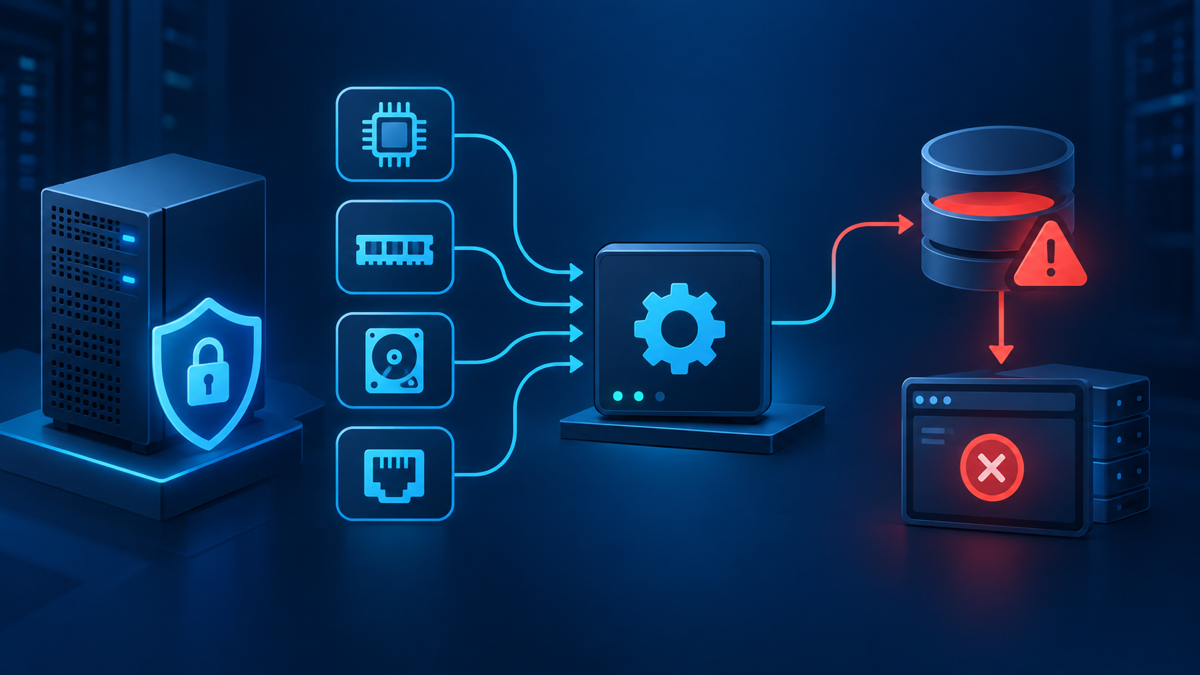 Ilustração técnica sobre Node Exporter: medir VPS sem inventar SLA