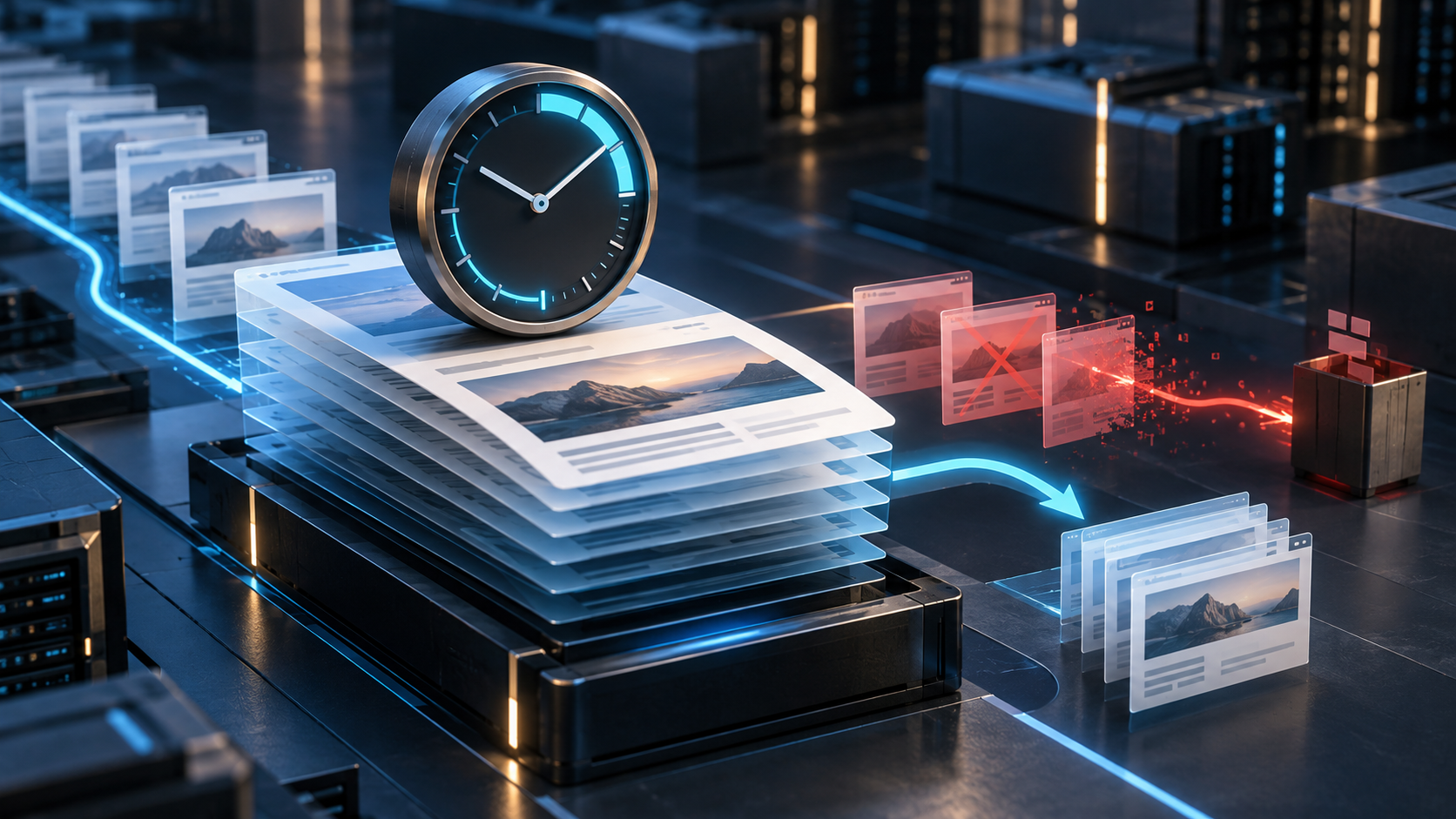 Ilustração técnica sobre Cache HTTP em VPS: Cabeçalhos, Invalidação e Rollback