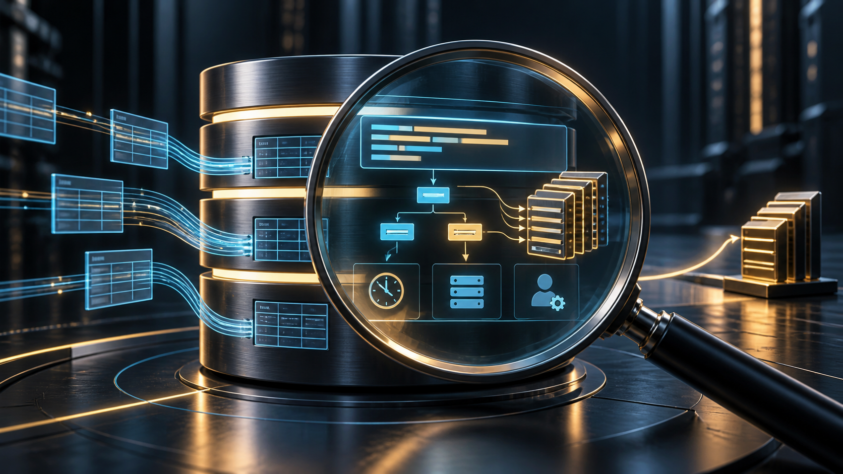 Ilustração técnica sobre MySQL Slow Query Log: Encontre Gargalo sem Adivinhar