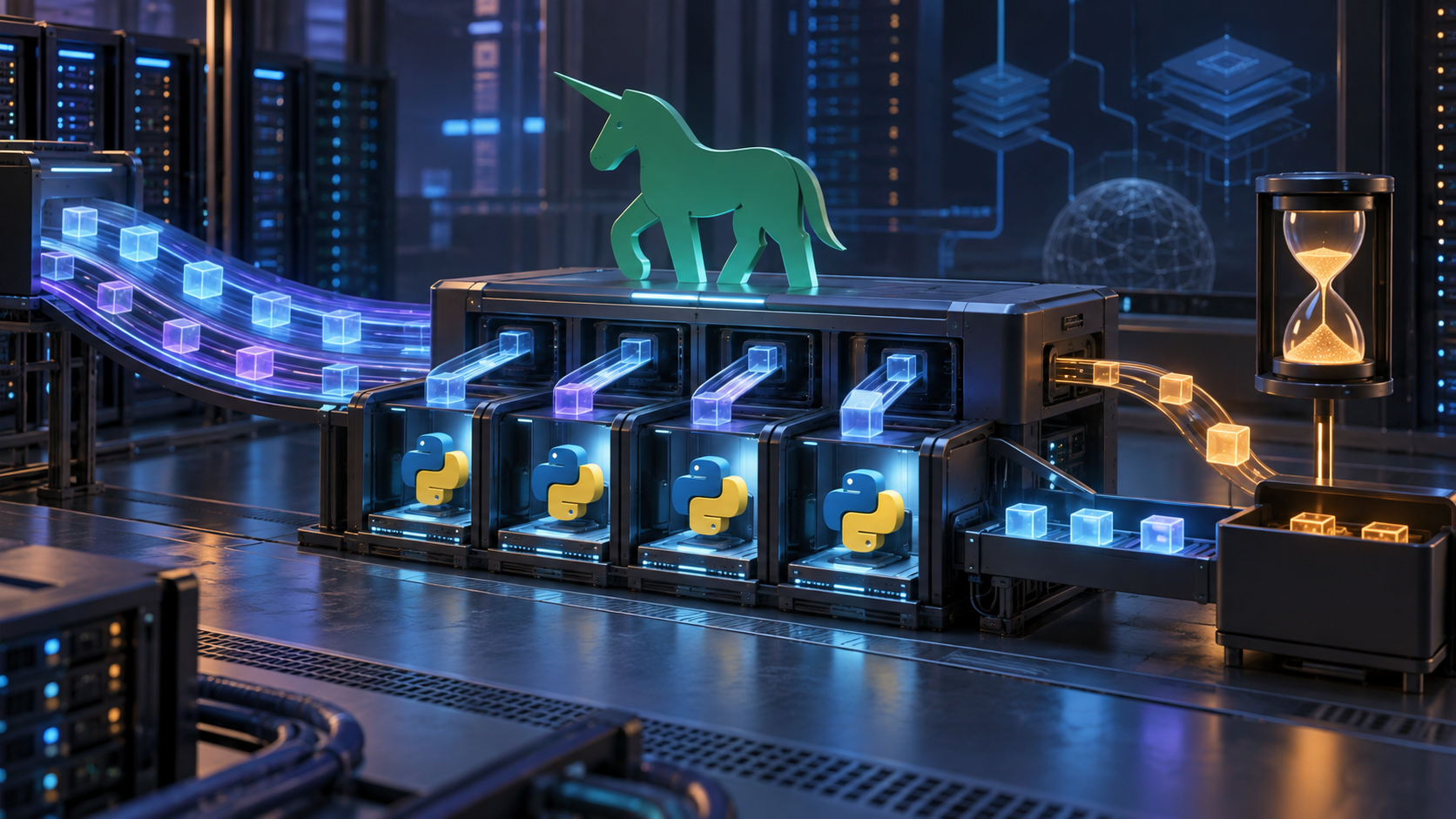 Ilustração técnica sobre Gunicorn: Workers e Timeout para Aplicações Python