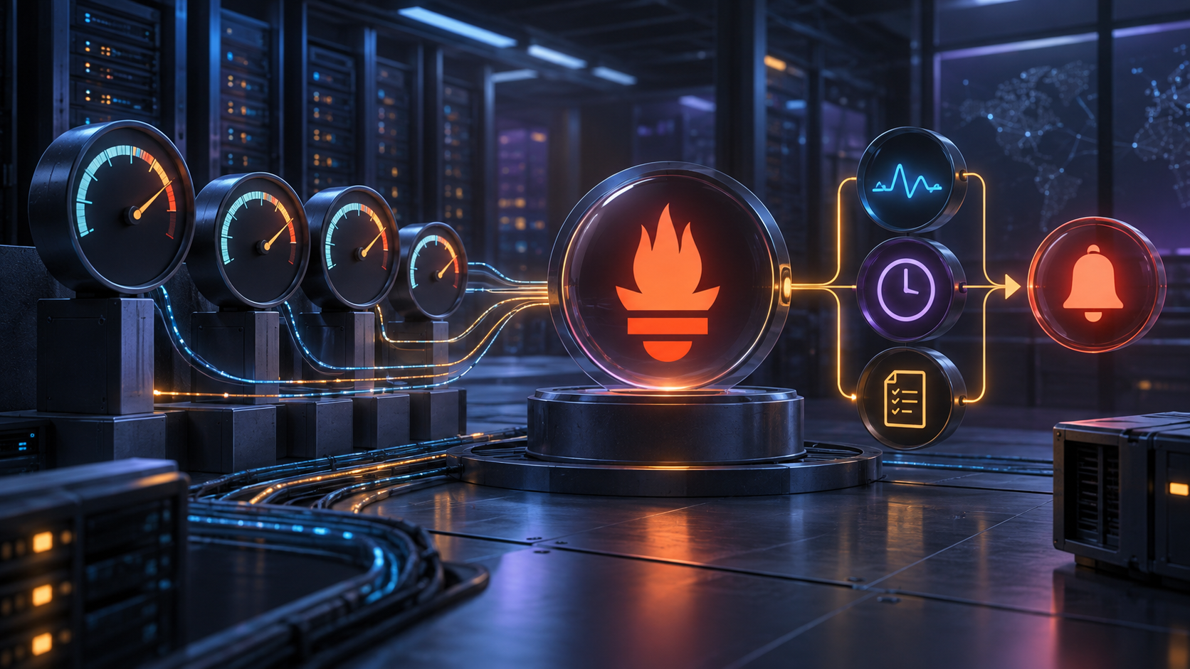 Ilustração técnica sobre Prometheus: Alertas de Saturação sem Limiar Cego