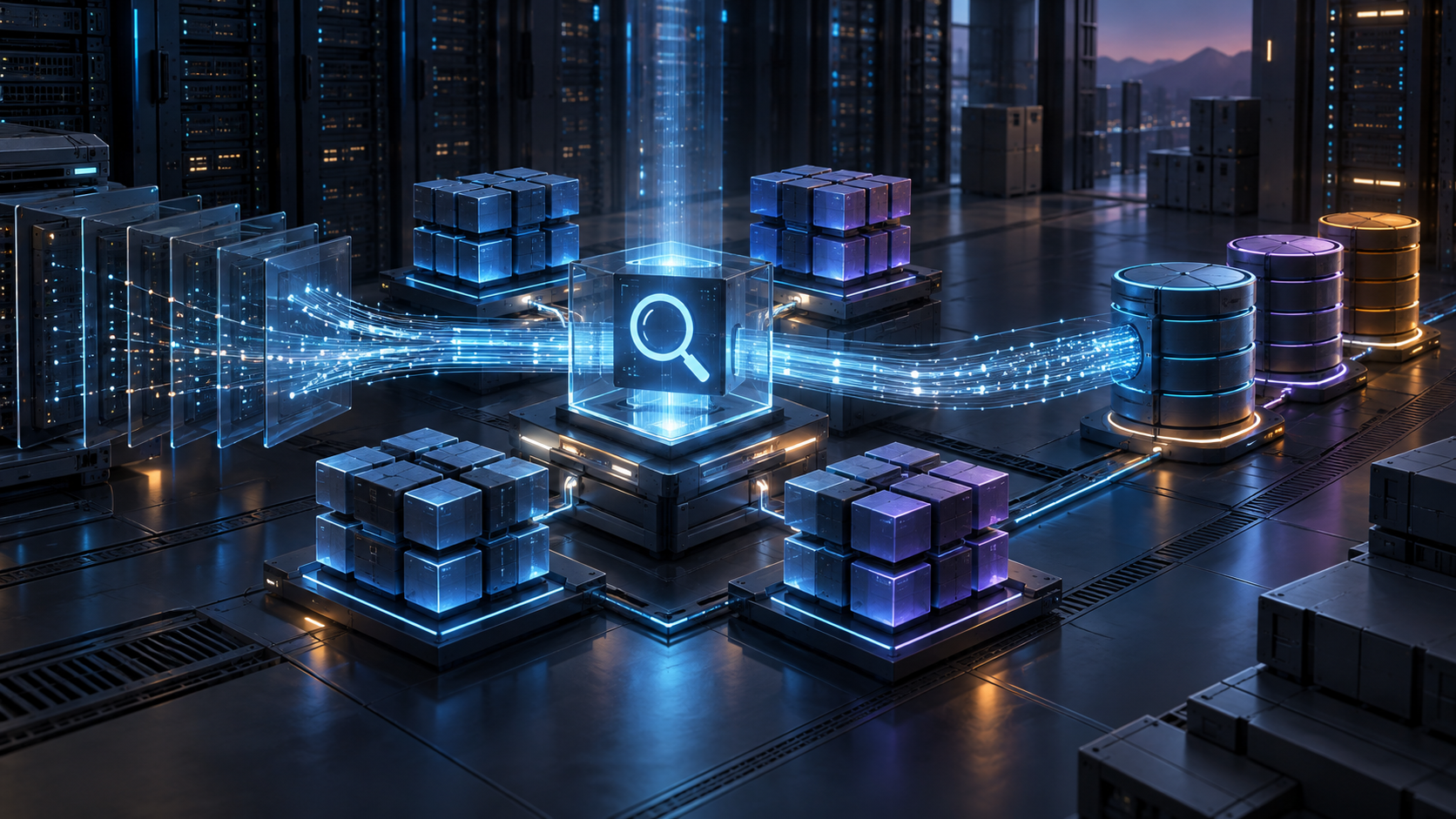 Ilustração técnica sobre OpenSearch: Índices, Shards e Retenção Previsível
