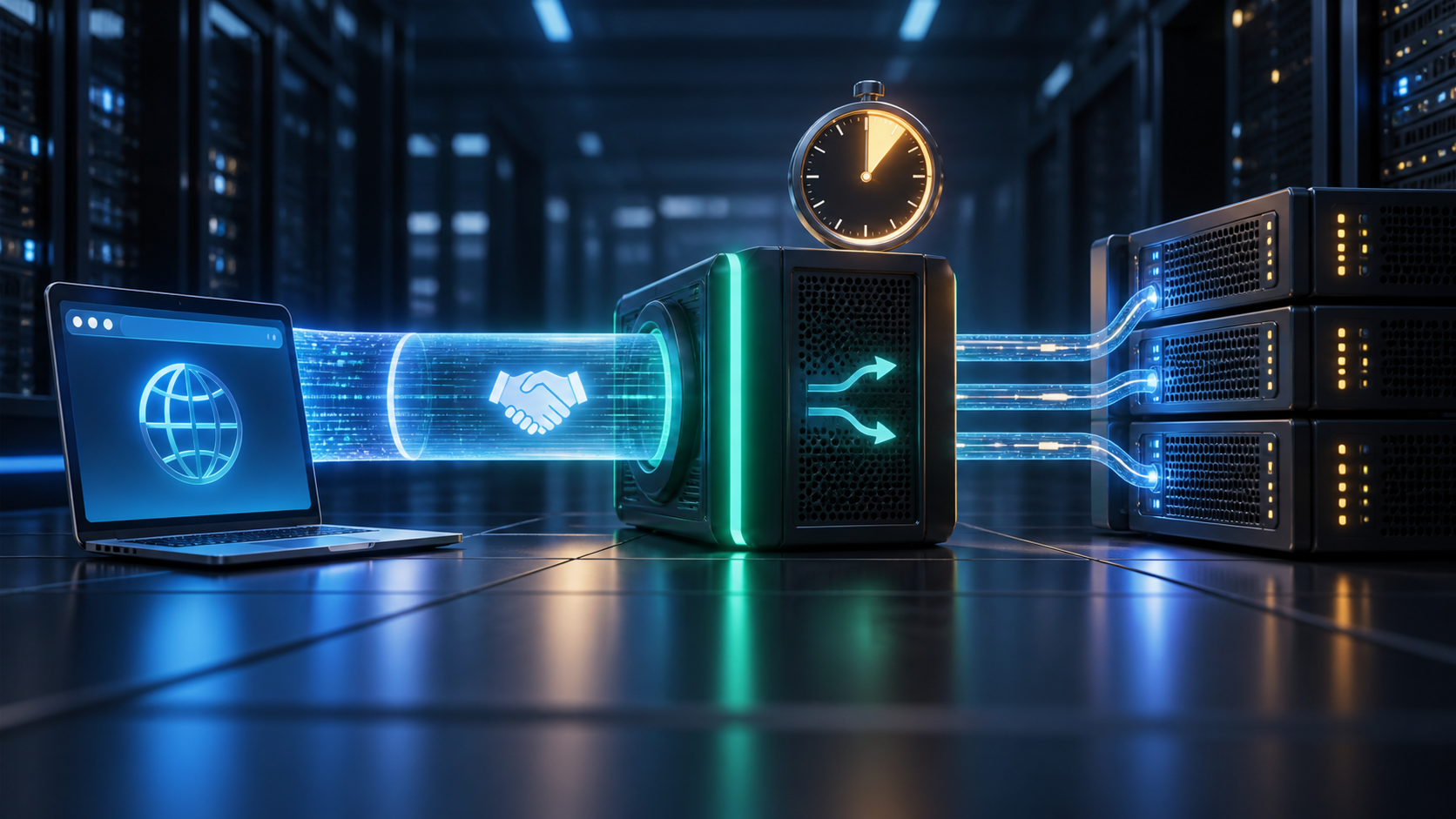 Ilustração técnica sobre Nginx WebSocket: Proxy Reverso com Timeout e Upgrade Verificáveis