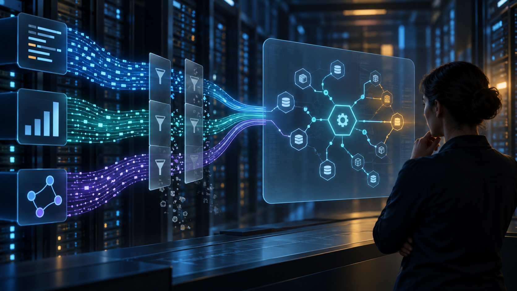 Ilustração técnica sobre Observabilidade de API: Logs, Métricas e Traces sem Cardinalidade Explosiva