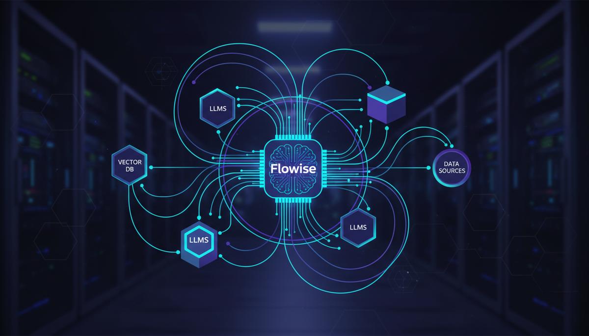 Flowise: Implante Agentes IA RAG Self-Hosted — ilustração sobre tecnologia